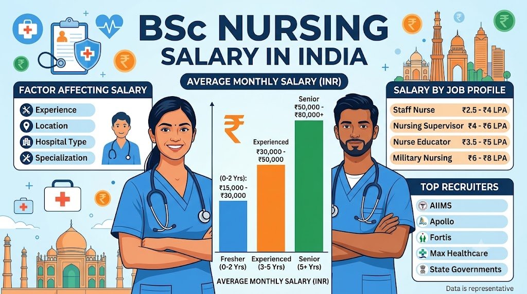 BSc Nursing Salary in India: Monthly Pay, Government Jobs and Career Growth