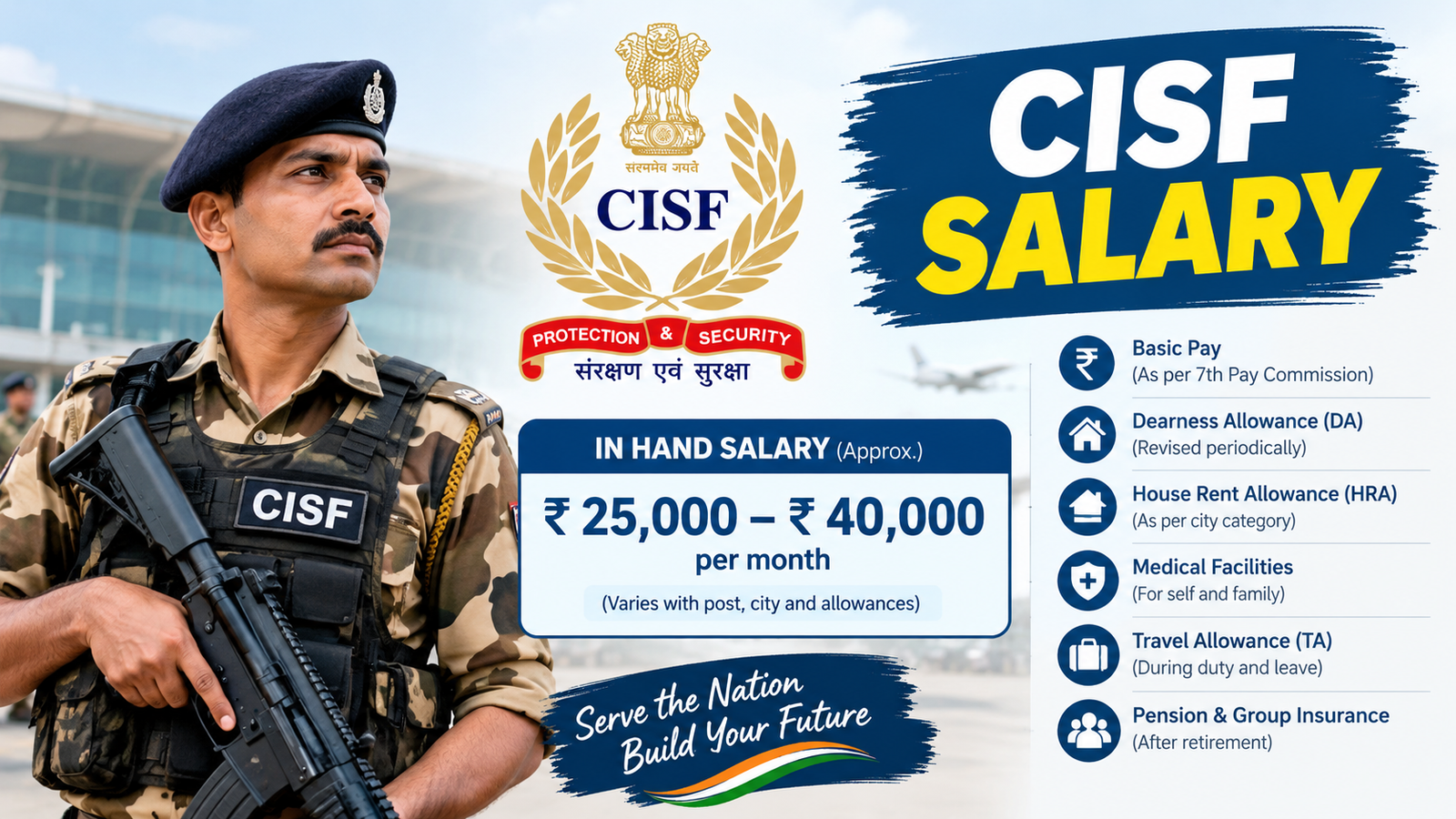 CISF Salary: Ultimate Guide to Rank-Wise Pay Scale, In-Hand Salary, Allowances and Benefits